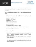 Proyecto de Trabajo Informe de Investigacion