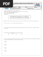 Matemática - Rec Paralela Da I Unid e Avaliação Da Ii Unid 8º Ano3333