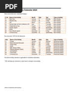 Edifecs India Holiday Calendar-2024