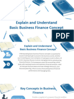 Explain and Understand Basic Business Finance Concept