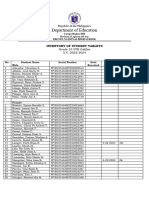 Inventory of Student Tablets