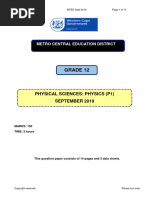 1 2019 Sept P1 GR 12 Physical Sciences MCED