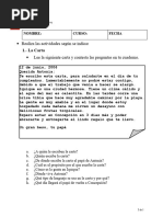 Fichas Comprension Lectora 3° Basico