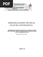 Especificaciones Tecnicas - Plan de Contingencia