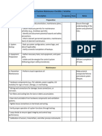 Control Systems Maintenance Checklist