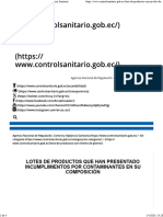 Lotes de Productos Que Han Presentado Incumplimientos Por Contaminantes en Su Composición