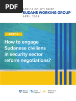 How To Engage Sudanese Civilians in Security Sector Reform Negotiations?