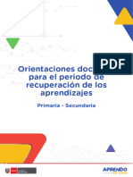 Orientaciones para Docentes - Carpetas de Recuperación