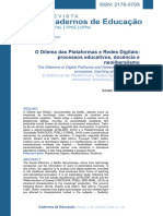 O Dilema Das Plataformas e Redes Digitais: Processos Educativos, Docência e Neoliberalismo