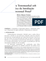 A Prova Testemunhal Sob A +ôtica Da Imedia+ç+Âo Processual Penal