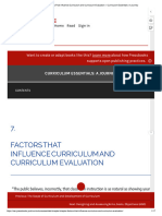 Factors That Influence Curriculum and Curriculum Evaluation - Curriculum Essentials - A Journey