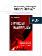 Defensive Nationalism Explaining The Rise of Populism and Fascism in The 21St Century B S Rabinowitz Full Chapter