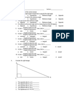 Activity Sheet Trigonometric Ratio