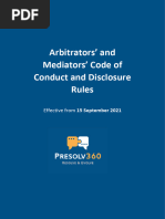 Arbitrators' and Mediators' Code of Conduct and Disclosure Rules - Presolv360