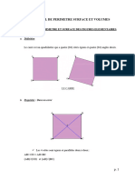 Chapitre I CALCUL DE PERIMETRE SURFACE ET VOLUMES