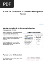 Levels of Abstraction in Database Management System