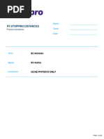 P5 Stopping Distances Phys Only