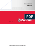 Zanella RX150 Motorcycle Owner's Manual PDF