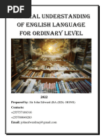 General Understanding of English Language For Ordinary Level