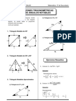 Razones Trigonometric As de Angulos Notables