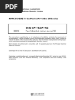 0580 Mathematics: MARK SCHEME For The October/November 2013 Series