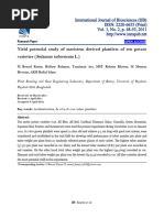 Yield Potential Study of Meristem Derived Plantlets of Ten Potato Varieties (Solanum Tuberosum L.)