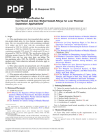 F1684 06 Reapproved 2011 - Standard Specification For Iron-Nickel and Iron-Nickel-Cobalt Alloys For Low Thermal Expansion Applications