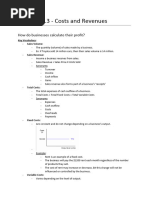 Unit 3.3 - Costs and Revenues - Business IB