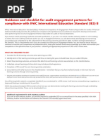 Guidance and Checklist Audit Engagement Partners For Compliance With IES 8