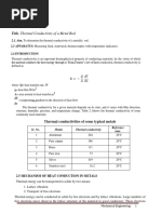 Write Up Thermal Conductivity of Rod