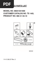 Illustrated Parts List MODEL NO. 96041041000 Customer Catalog No. Ts 142L PRODUCT NO. 960 41 04-10