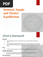 Demand, Supply and Market Equilibrium