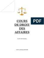 Cours de Droit Des Affaires Bachelor 2