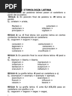 REGLAS DE ETIMOLOGÍA LATIN Alumnos