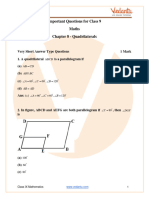 CBSE Class 9 Maths Chapter 8 - Quadrilaterals Important Questions 2023-24