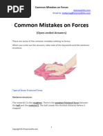 Science Revision Notes - Common Mistakes On Forces