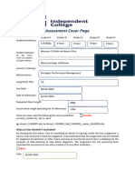 Assessment Cover Page: Student A Student B Student C Student D Student E