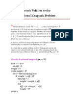 Greedy Solution To The Fractional Knapsack Prob