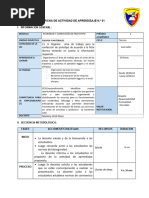 Ficha de Actividad Aprendizaje #01