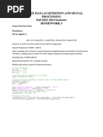 Mta-551E Data Acquisition and Signal Processing Fall 2023-2024 Semester Homework 3