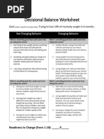 Decisional Balance Worksheet