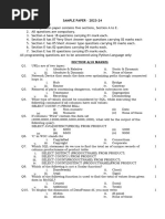 SAMPLE PAPER - 2023-24 General Instruction:: Section A (18 Marks)