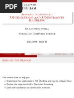 Optimisation and Constraints Handling: Artificial Intelligence 1