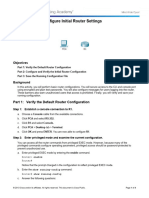 6.4.1.2 Packet Tracer - Configure Initial Router Settings