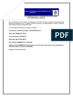 Department of Immigration & Emigration Sri Lanka. Eta Approval Notice