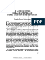 Roque Baldovinos, Ricardo. El Modernismo Hispanoamericano Como Modernidad Estética