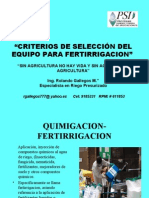 Criterios de Seleccion de Equipo para Fertirrigacion