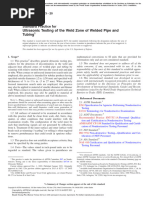 ASTM E273-20 Standard Practice For Ultrasonic Testing of The Weld Zone of Welded Pipe and Tubing