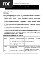 Audit Report, Report v. Cert., Reporting Requiring Under CA, Contents & Modification of Report