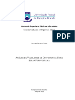 Análise Da Viabilidade de Custo de Uma Usina Solar Fotovoltaica